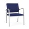 Lesro Newport Wide Guest Chair Metal Frame, Silver, OH Cobalt Upholstery NP1201 - alternate 1